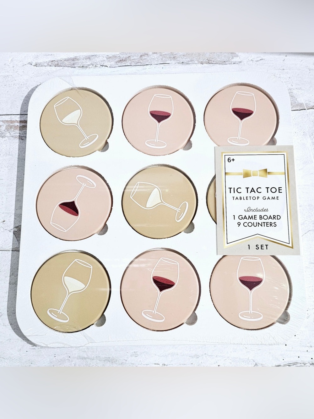 Wine Tic Tac Toe Gift Tabletop Game - New